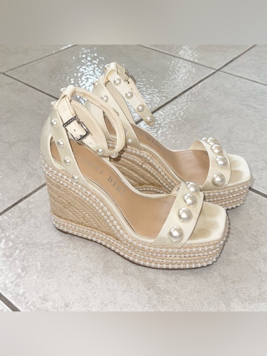 Gianni Bini Shoes - Gianni Bini Ivory Pearl-Embellished Wedge Size 6.5